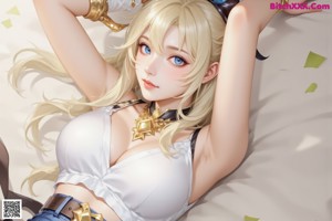 a sexy anime girl with big tits posing for the camera